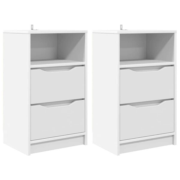 vidaXL Mesas de cabeceira com gaveta 2 pcs Branco 40 x 30 x 467 cm
