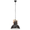 vidaXL Candeeiro suspenso industrial redondo 25 W 40 cm E27 preto