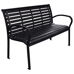 vidaXL Banco de jardim 116 cm a&ccedil;o e WPC preto