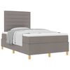vidaXL Cama Box com colch&atilde;o Cinzento-acastanhado 120 x 190 cm tecido