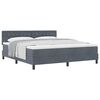vidaXL Cama Box com colch&atilde;o Cinza Escuro 180 x 200 cm Veludo