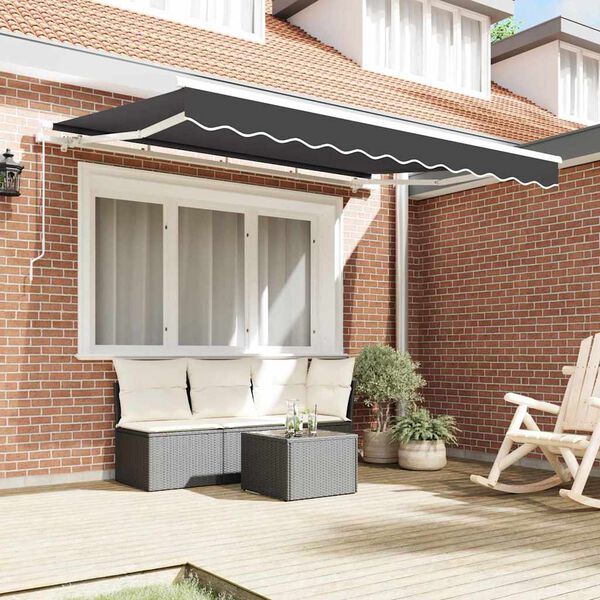 vidaXL Toldo Retr&aacute;til Manual Antracite 300 x 200 cm tecido