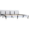 vidaXL Estrutura de cama c/ LED couro artificial 180x200 cm branco