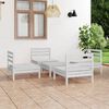 vidaXL 5 pcs conjunto lounge de jardim pinho maci&ccedil;o branco