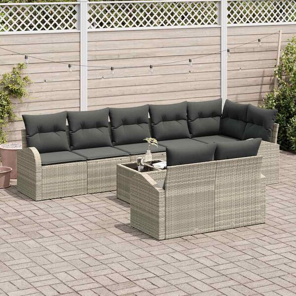 vidaXL Conjunto de Sof&aacute; de Jardim Cinzento-claro 55 x 55 x 37 cm