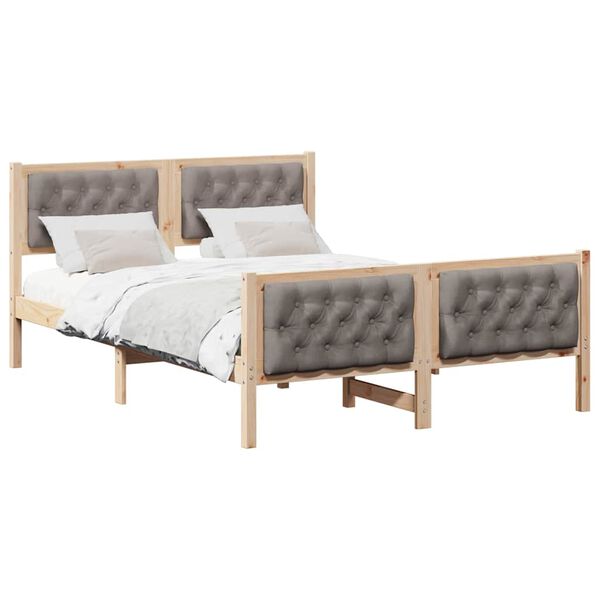 vidaXL Estrutura da Cama Cinzento-acastanhado 140 x 190 cm