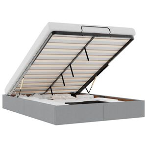 vidaXL Estrutura de cama otomana sem colch&atilde;o 140x200 cm cinzento-claro