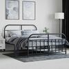 vidaXL Estrutura de cama com cabeceira e p&eacute;s 140x200 cm metal preto