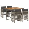 vidaXL 5 pcs conjunto de jantar p/ jardim c/ almofad&otilde;es vime PE cinza