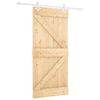 vidaXL Porta Deslizante Natural e Branco 90 x 210 cm