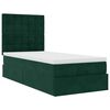 vidaXL Estrutura cama otomana colch&otilde;es 90x190cm veludo verde escuro