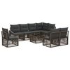 vidaXL Conjunto de Sof&aacute; de Jardim 9 unid. Cinzento vime PE