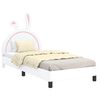vidaXL Estrutura de Cama Infantil com Cabeceira Branco 90 x 200 cm PU