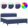 vidaXL Cama box spring c/ colch&atilde;o e LED 160x200 cm tecido azul