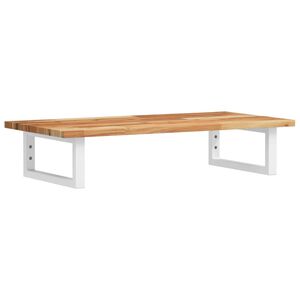 vidaXL Prateleira de parede p/ lavat&oacute;rio a&ccedil;o/madeira de ac&aacute;cia maci&ccedil;a