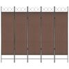 vidaXL Divis&oacute;ria de quarto com 5 pain&eacute;is 200x180 cm castanho