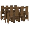 vidaXL 9 pcs conj. de bar p/ jardim madeira pinho maci&ccedil;a castanho-mel