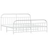 vidaXL Estrutura de cama com cabeceira e p&eacute;s 200x200 cm metal branco