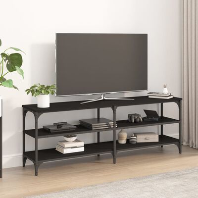vidaXL Móvel para TV 140x30x50 cm derivados de madeira preto