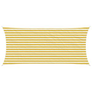 vidaXL Vela de Sombra 2 x 5 m HDPE Retangular Amarelo e Branco