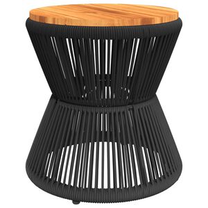 vidaXL Mesa de centro com base de arame &Oslash; 45x44 cm ac&aacute;cia maci&ccedil;a