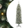 vidaXL &Aacute;rvore Slim de Natal Artificial Verde e Branco 180 cm