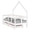 vidaXL Estrutura cama infantil c/ gavetas 70x140cm pinho maci&ccedil;o branco