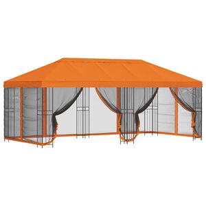 vidaXL Gazebo com paredes laterais 6 x 3 m Laranja Poli&eacute;ster e A&ccedil;o 190