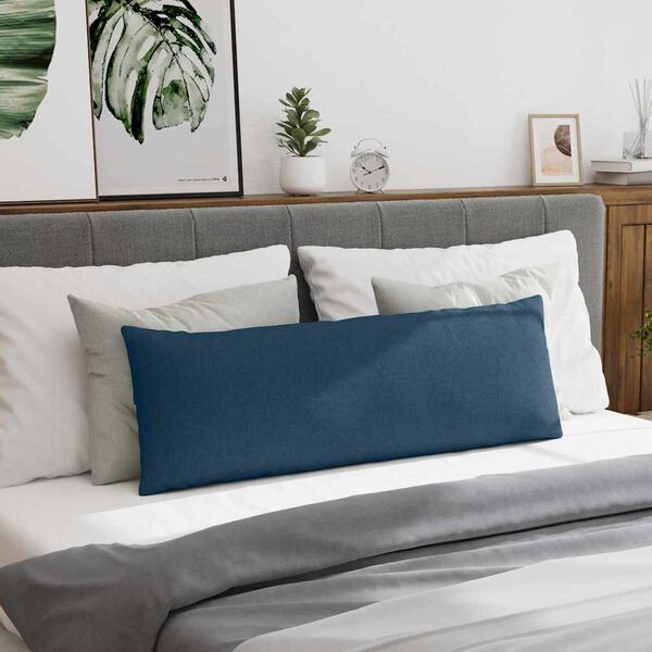 vidaXL Travesseiros de Sof&aacute; 2 pcs Azul 120 x 40 cm tecido