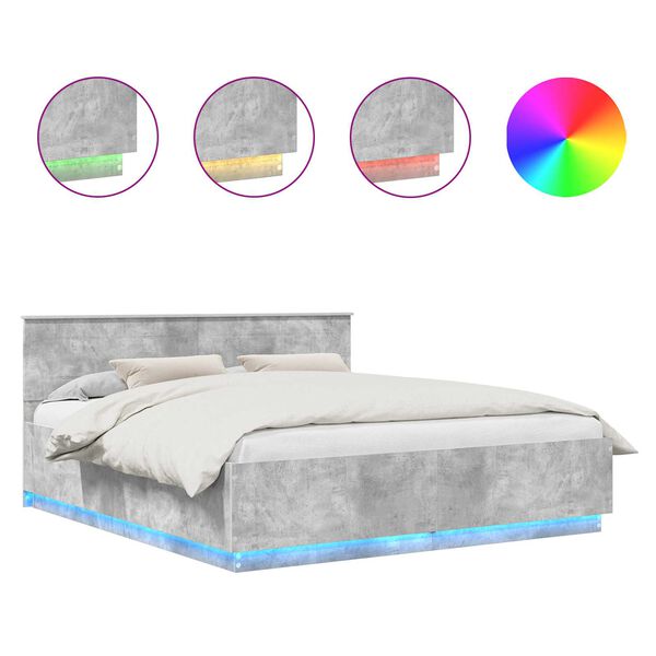 vidaXL Estrutura da Cama Cinzento 200 x 200 cm Madeira processada