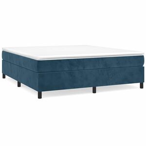 vidaXL Estrutura de cama com molas 160x200 cm veludo azul-escuro