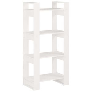 vidaXL Estante/divis&oacute;ria 60x35x125 cm madeira maci&ccedil;a branco