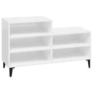 vidaXL Sapateira 102x36x60 cm derivados de madeira branco brilhante