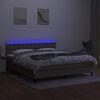 vidaXL Cama box spring colch&atilde;o/LED 160x200 cm tecido cinza-acastanhado