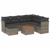 vidaXL 8 pcs conjunto sof&aacute;s de jardim c/ almofad&otilde;es vime PE cinzento