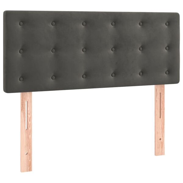 vidaXL Cabeceira de cama veludo 100x5x78/88 cm cinzento-escuro