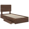 vidaXL Cama com Armazenamento com gaveta Carvalho Marrom 90 x 190 cm
