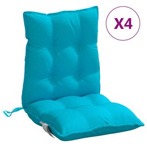 vidaXL Almofad&otilde;es cadeira encosto baixo 4 pcs tecido oxford turquesa