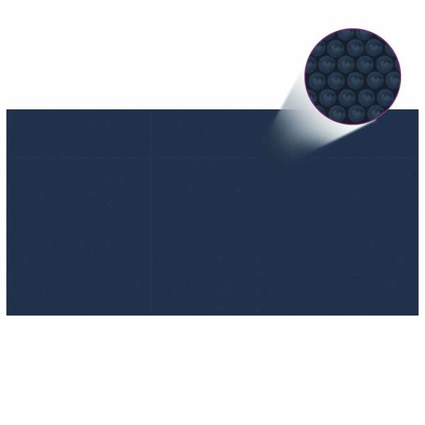 vidaXL Película p/ piscina PE solar flutuante 400x200 cm preto e azul