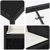 vidaXL Conjunto de Jantar para Jardim com almofada 9 pcs Preto vime PE