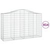 vidaXL Cestos gabi&atilde;o arqueados 14pcs 200x50x120/140 ferro galvanizado