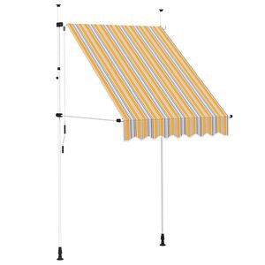 vidaXL Toldo retr&aacute;til manual 150 cm riscas amarelas e azuis