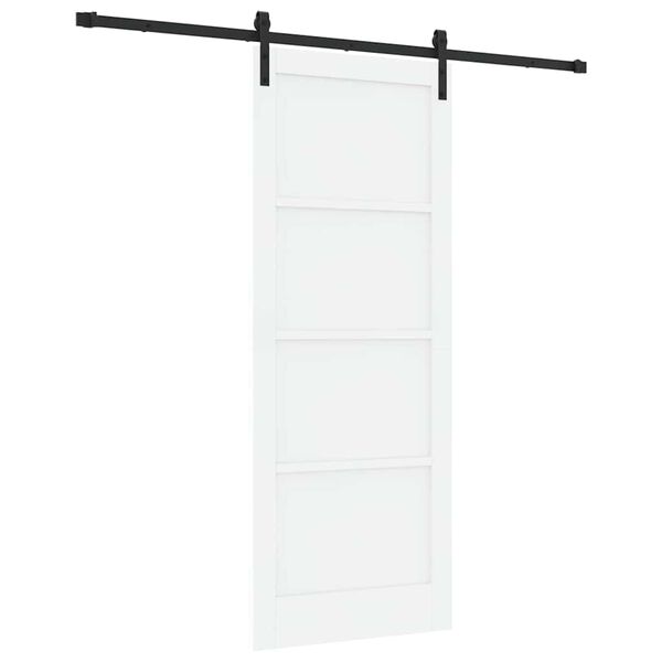 vidaXL Porta Deslizante Branco 83 x 211 cm Madeira de Pinheiro S&oacute;lida