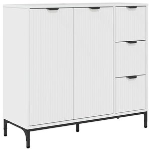 vidaXL Buffet Branco Brilhante 89,5 x 33 x 82 cm Madeira processada