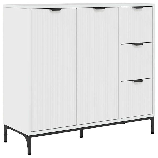 vidaXL Buffet Branco Brilhante 89,5 x 33 x 82 cm Madeira processada