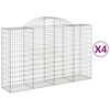 vidaXL Cestos gabi&atilde;o arqueados 4pcs 200x50x120/140cm ferro galvanizado