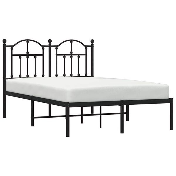 vidaXL Estrutura de cama com cabeceira 120x200 cm metal preto