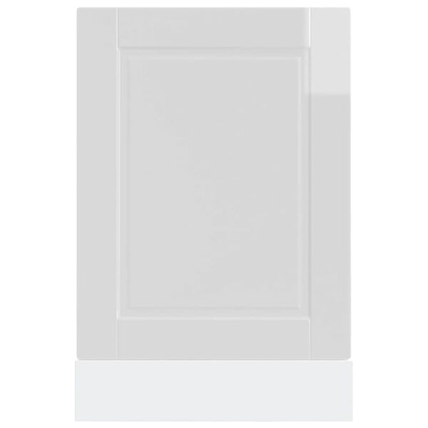 vidaXL Painel máquina lavar louça Porto branco alto brilho 45x1,5x67cm