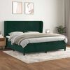 vidaXL Cama com molas/colch&atilde;o 200x200 cm veludo verde-escuro