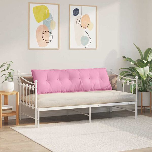 vidaXL Travesseiro para Costas Rosa 160 x 19 x 50 cm tecido